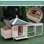 PawHut Wooden Chicken Coop w/ Nesting Box & Outdoor Run Patio - Natural - Image 6