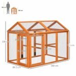 Pawhut Large Wooden Chicken Run - Wooden Chicken Coop - Pet Playpen With Combinable Design Orange - Image 8