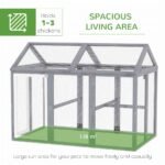 PawHut Chicken Run, Wooden Chicken Coop w/ Combinable Design - Grey - Image 6